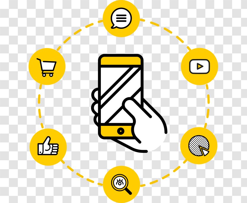 Mobile Phones Yellow - Technology - Symbol Transparent PNG