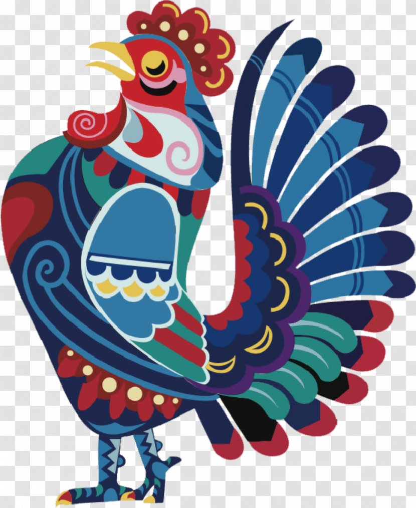 Chinese New Year Chicken Illustration Poster Design - Beak Transparent PNG