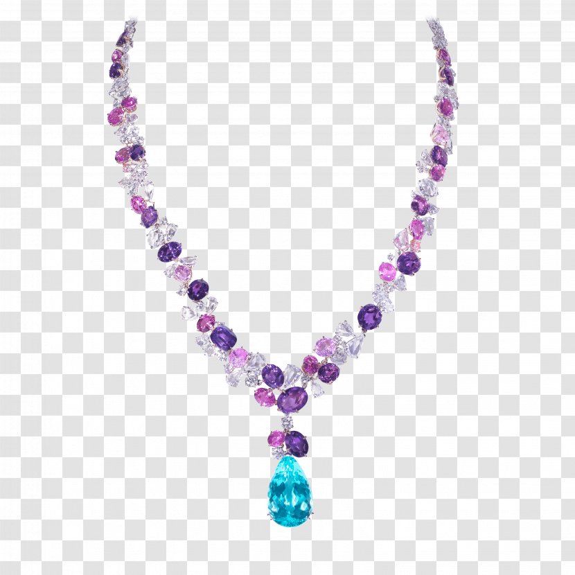 Jewellery Necklace Purple Amethyst Tourmaline Transparent PNG