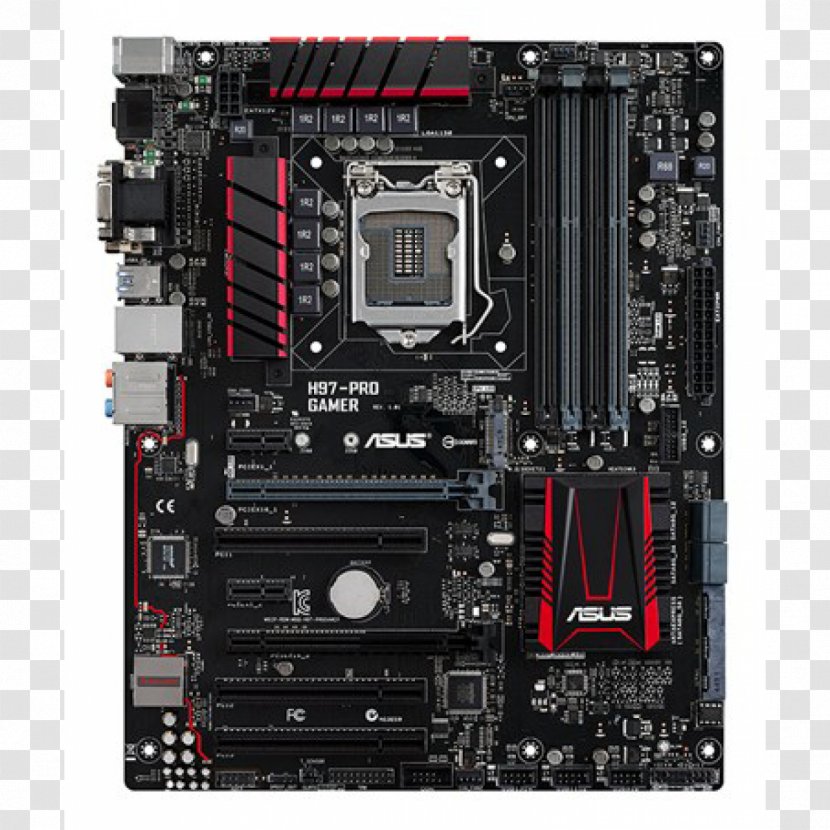 Intel LGA 1150 Motherboard ASUS H97-PRO GAMER - Gaming Computer Transparent PNG