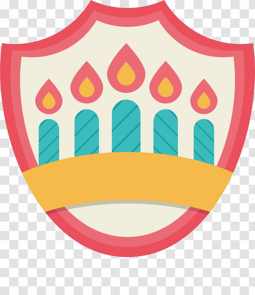 Birthday Illustration - Pink Candle Shield Transparent PNG