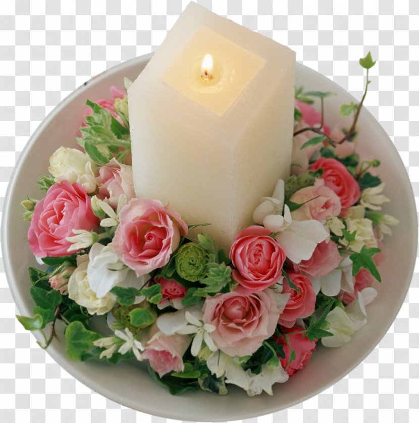 Flower Candle Wedding - Cut Flowers - Candles Transparent PNG