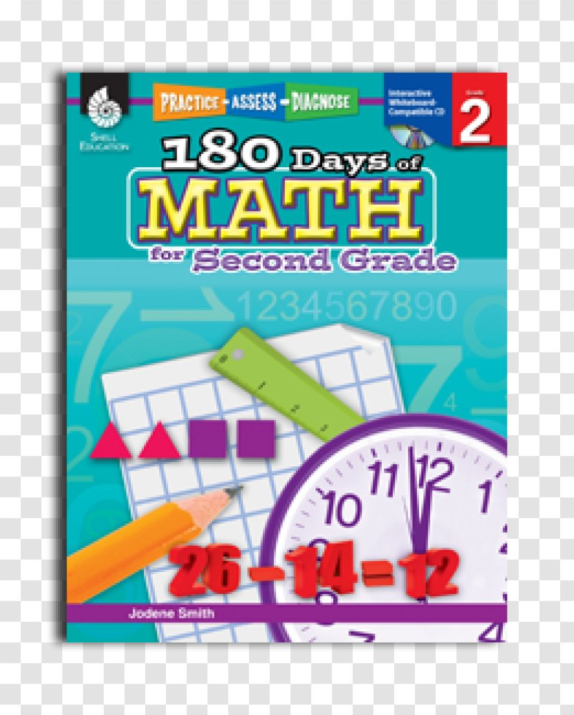 180 Days Of Math For Second Grade Writing First Grade: Practice, Assess, Diagnose Kindergarten: Math, 2 - Mathematics - Teacher Transparent PNG