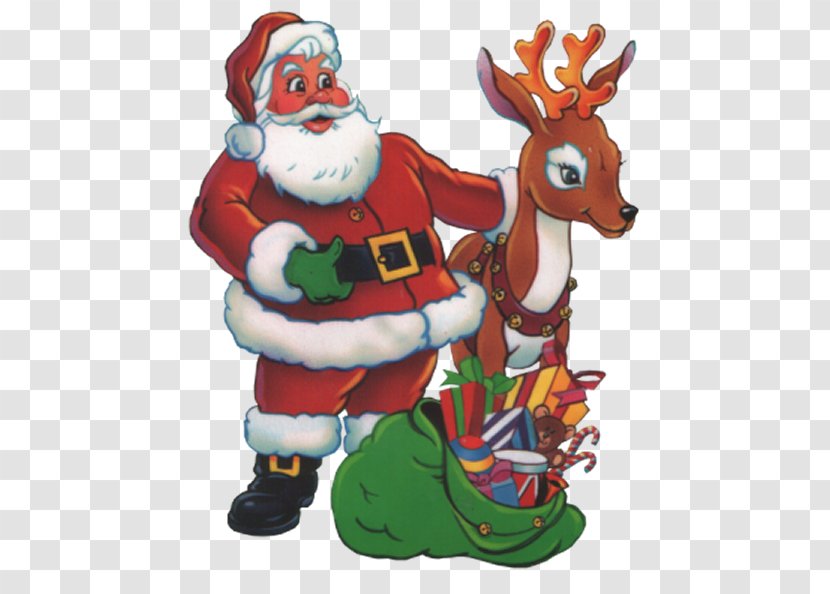 Reindeer Santa Claus Christmas Ornament Clip Art - Mammal Transparent PNG