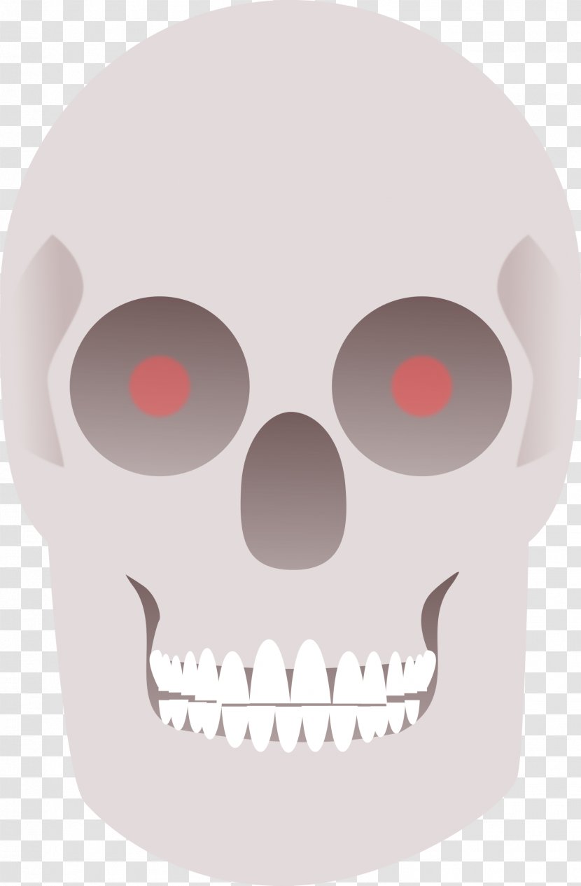 Human Skull Symbolism And Crossbones - Red Transparent PNG