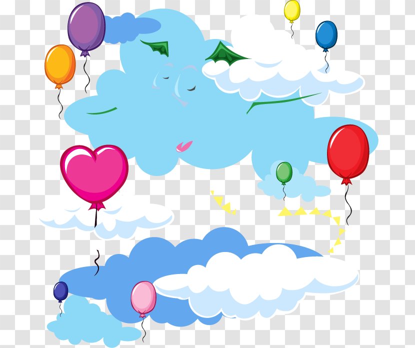 Graphic Design Clip Art - Silhouette - Hand-painted Clouds Balloons Pattern Transparent PNG