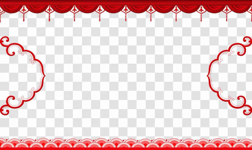 China Chinoiserie Red - Watercolor - Box Transparent PNG