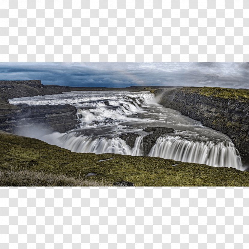 Gullfoss Waterfall Fine Art Architecture - Landscape - Nash Painting Transparent PNG