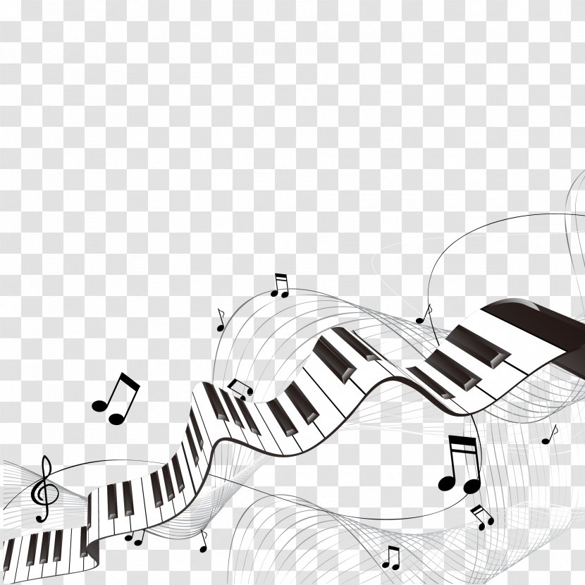 Vector Graphics Piano Musical Keyboard Illustration - Line Art - Our Heart Transparent PNG