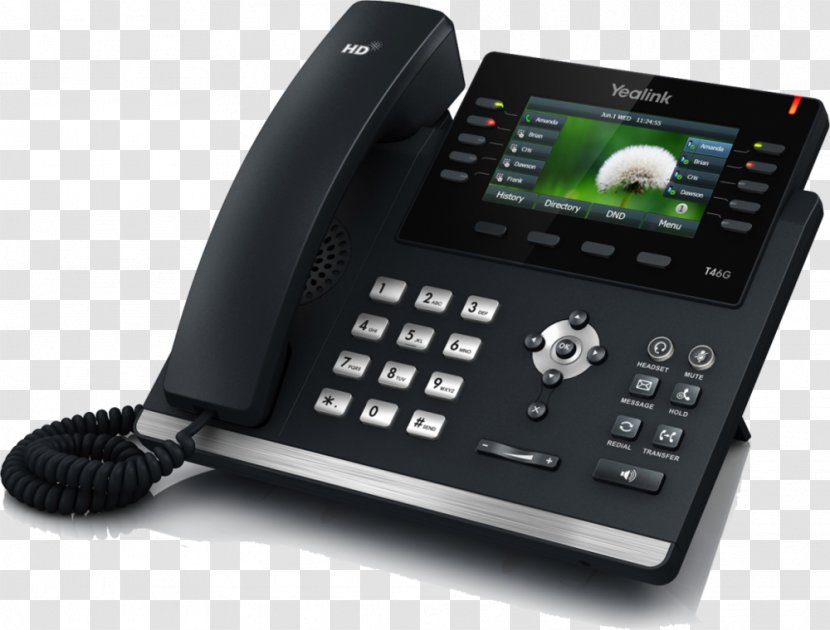 Yealink SIP-T46G VoIP Phone Session Initiation Protocol Business Telephone System - Gigabit Ethernet - Communication Transparent PNG