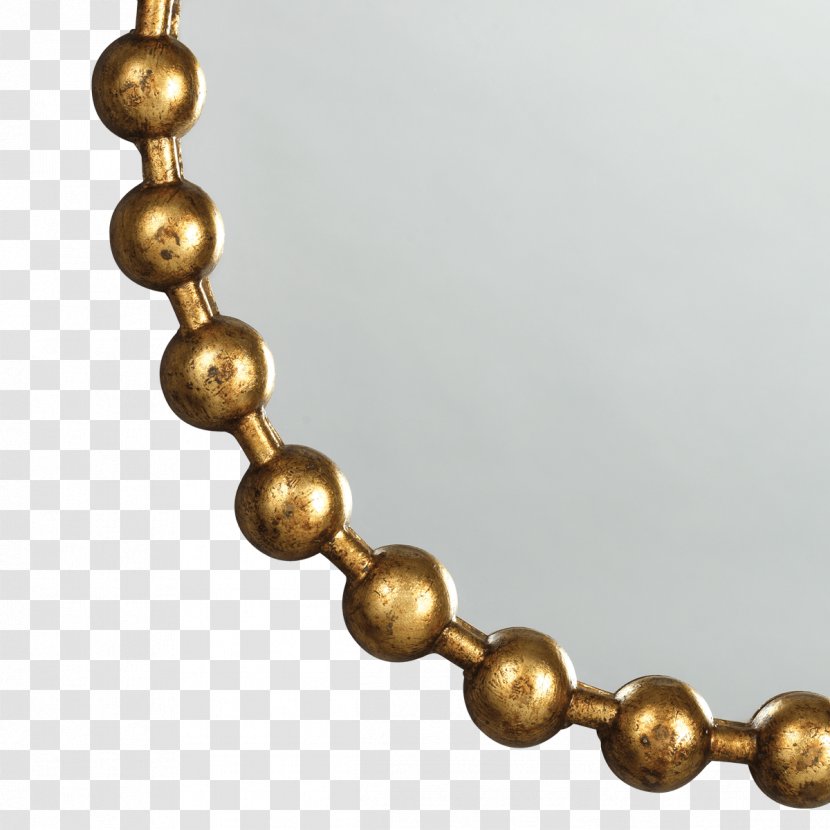 Mirror Gold Ball Chain Metal Transparent PNG