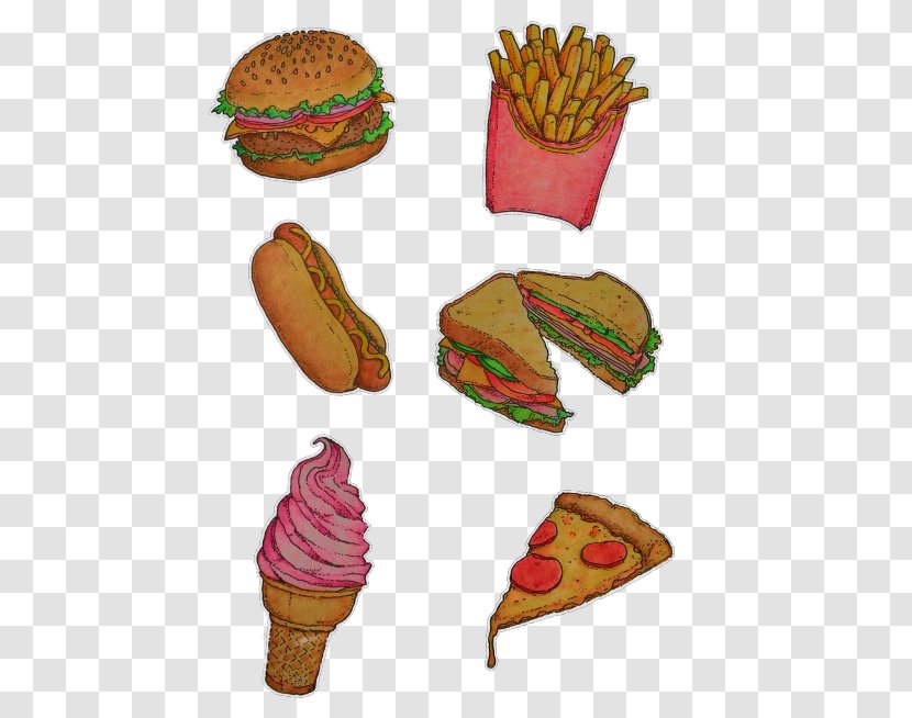 Ice Cream Cones French Fries Sticker Fast Food - Chocolate Spread - Junk Transparent PNG