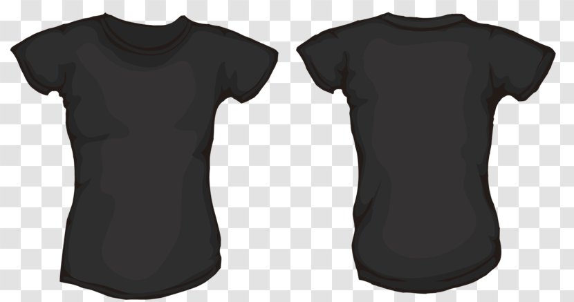 T-shirt Polo Shirt Sleeve - Black Transparent PNG