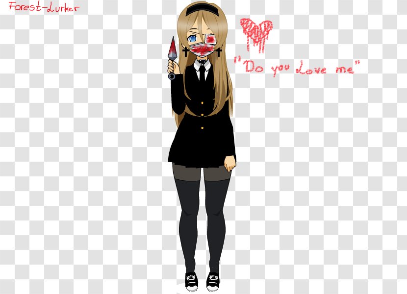 Cartoon Black Hair Character Outerwear - Heart Transparent PNG
