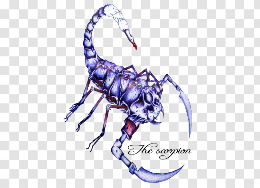 Scorpion Tattoo Illustration - Frame - Hand-painted Transparent PNG
