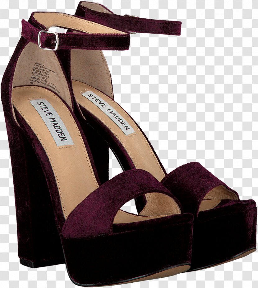 Suede Heel Sandal Shoe Purple - Madden Transparent PNG