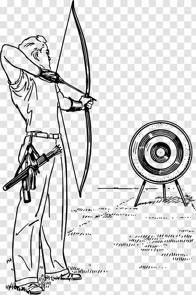 Archery Drawing Bow And Arrow Line Art - Standing Transparent PNG