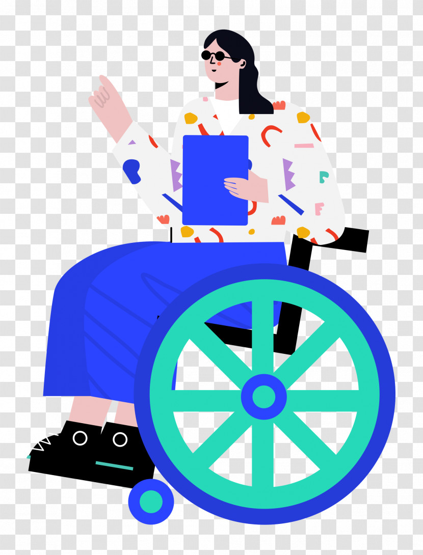 Sitting On Wheelchair Woman Lady Transparent PNG