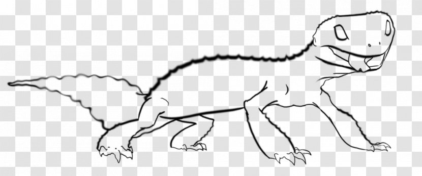 Carnivora Line Art Wildlife Cartoon Sketch - Flower - Leopard Gecko Lizard Transparent PNG