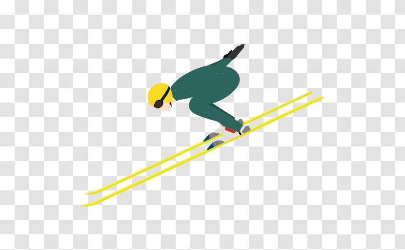 Ski Poles Jumping Skiing - Drawing Transparent PNG