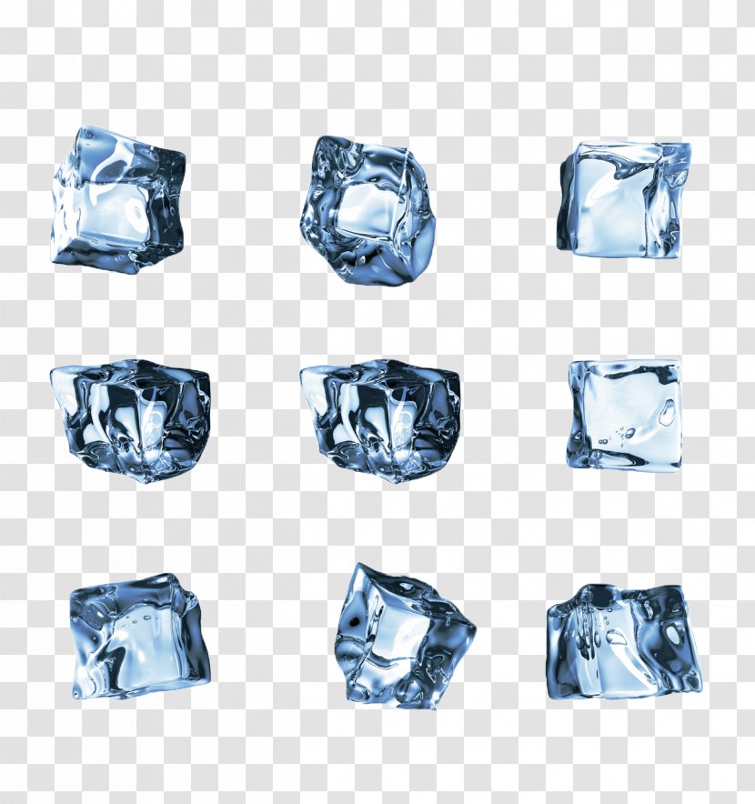 Ice Cube Blue Stock Illustration - White Transparent PNG