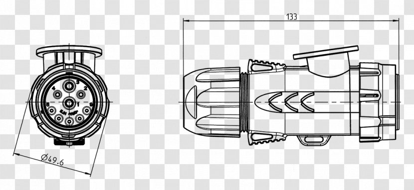 ISO 11783 Electrical Connector Agriculture Drawing - Voltage - Hardware Accessory Transparent PNG