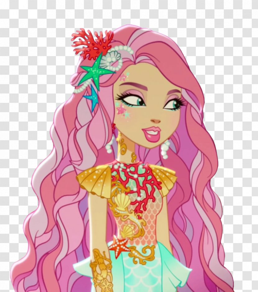 Ever After High Meeshell Mermaid Doll The Little Legacy Day Apple White - Cartoon - Shells Transparent PNG