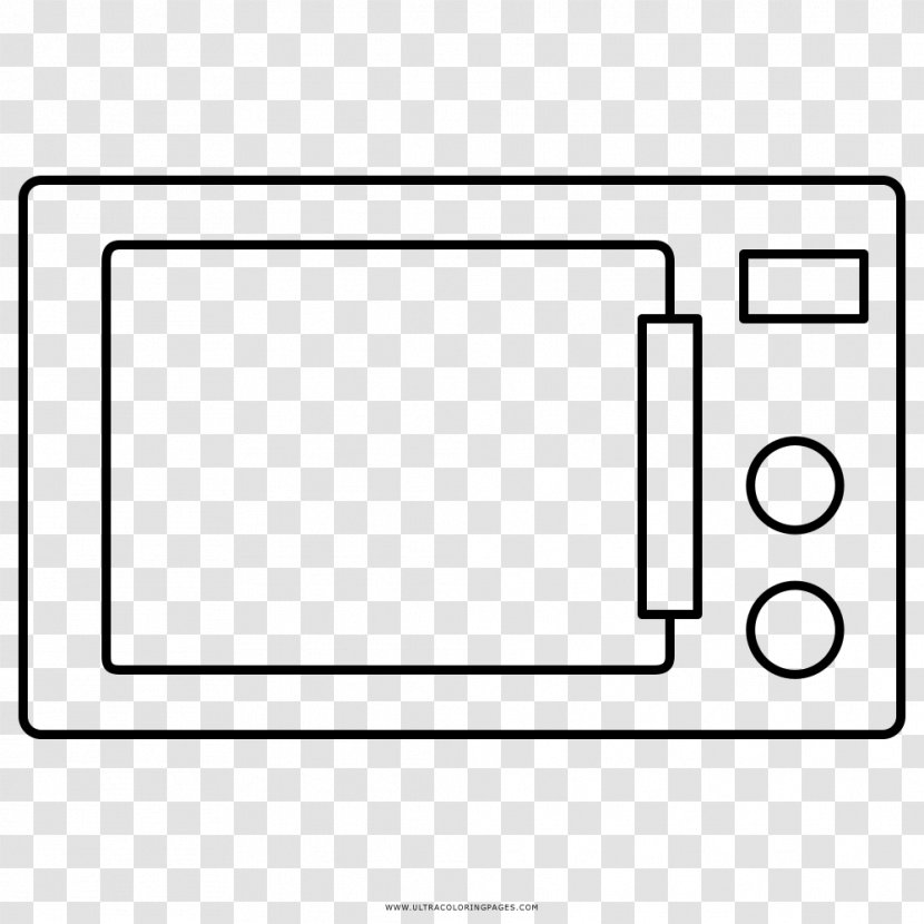Microwave Ovens Drawing Coloring Book - Black And White Transparent PNG