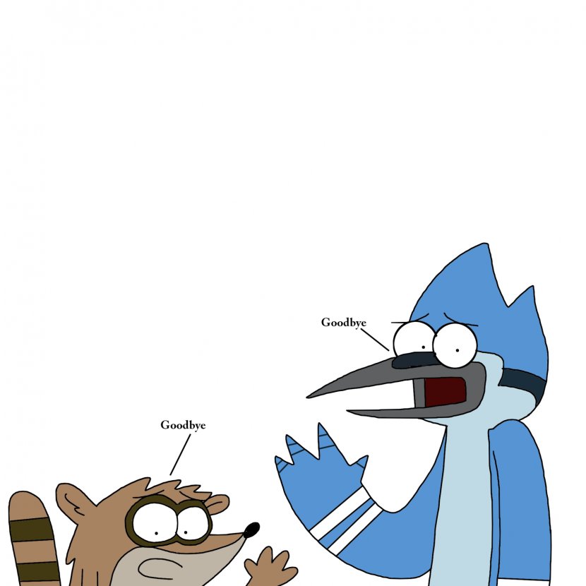 Mordecai Rigby Cartoon - Vertebrate - Goodbye Transparent PNG