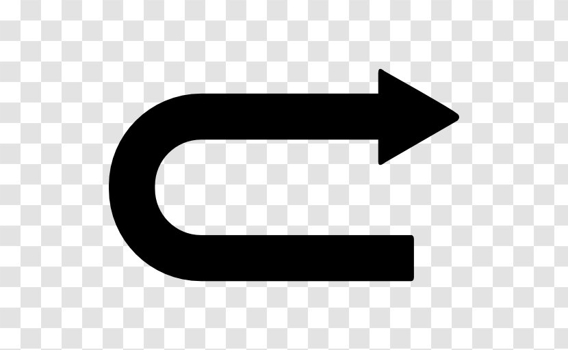 Curve Arrow - Black And White Transparent PNG