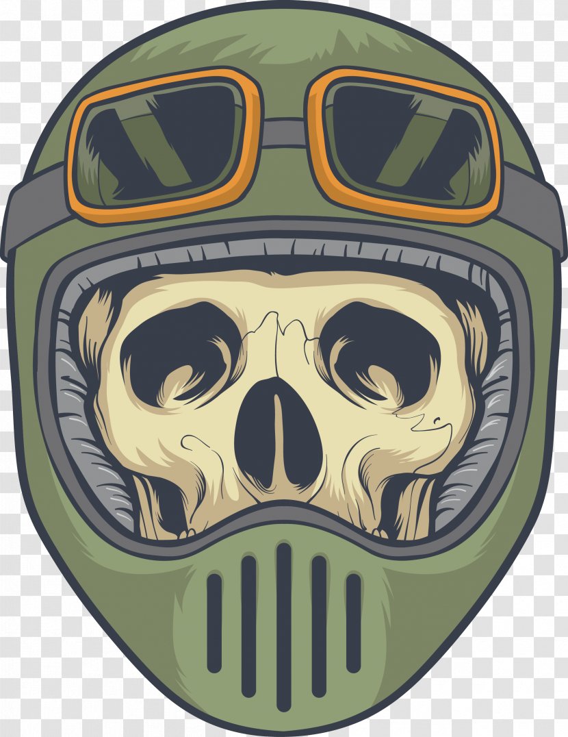 Motorcycle Helmet Skull Euclidean Vector - Skeleton - Hand-painted With Transparent PNG