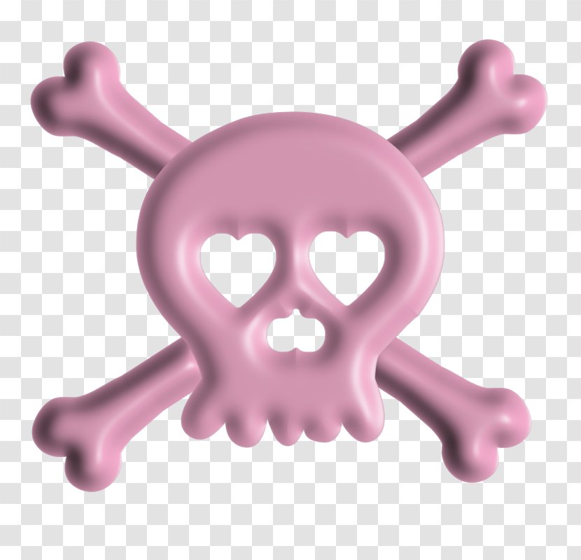 Cartoon - Magenta - Hand-painted Skull Transparent PNG