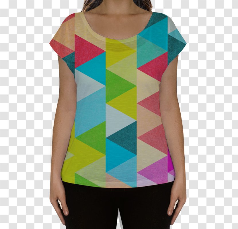 T-shirt Sleeve Blouse Clothing - Drawing - Triangle Pattern Transparent PNG