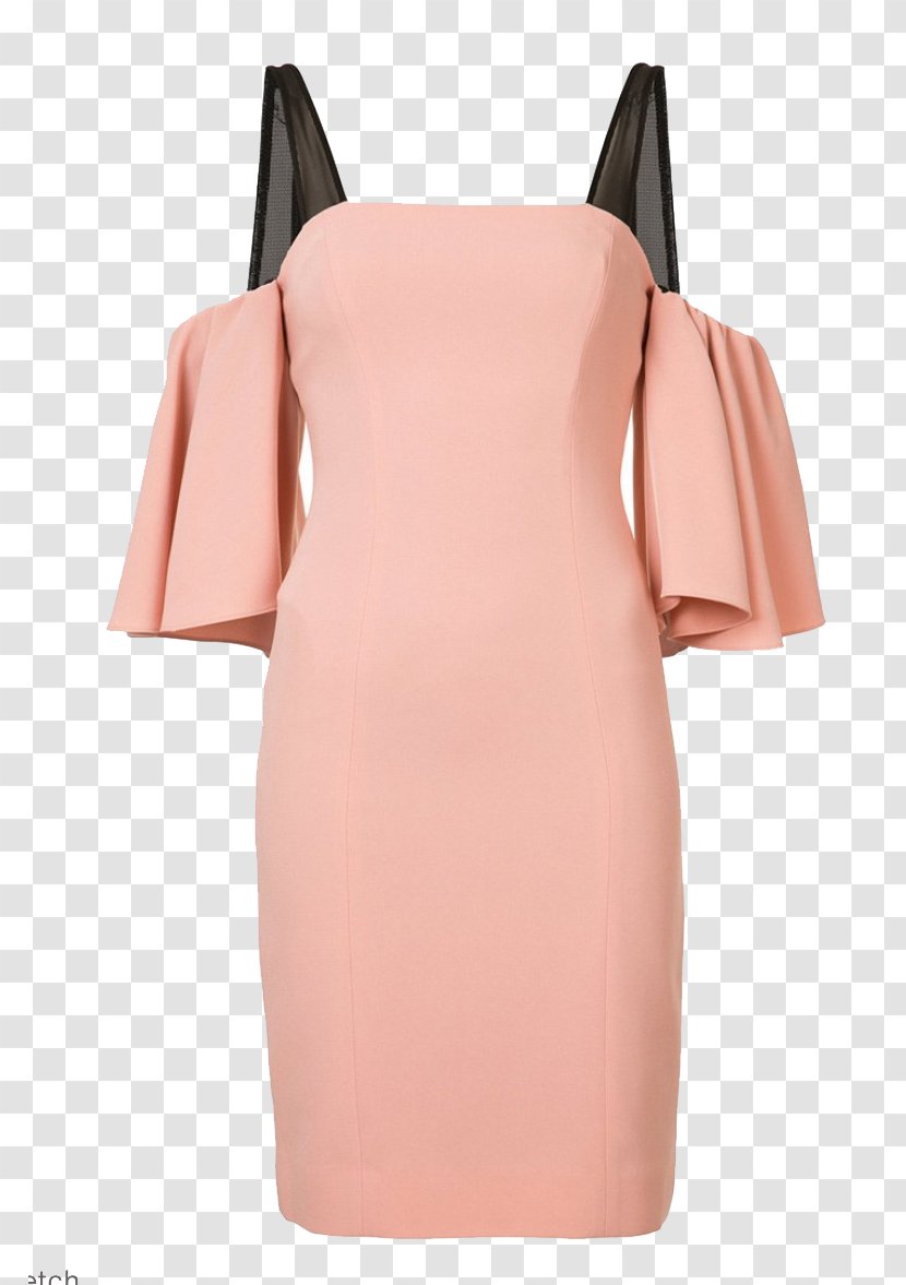 Shoulder Satin Cocktail Dress - Pink Transparent PNG