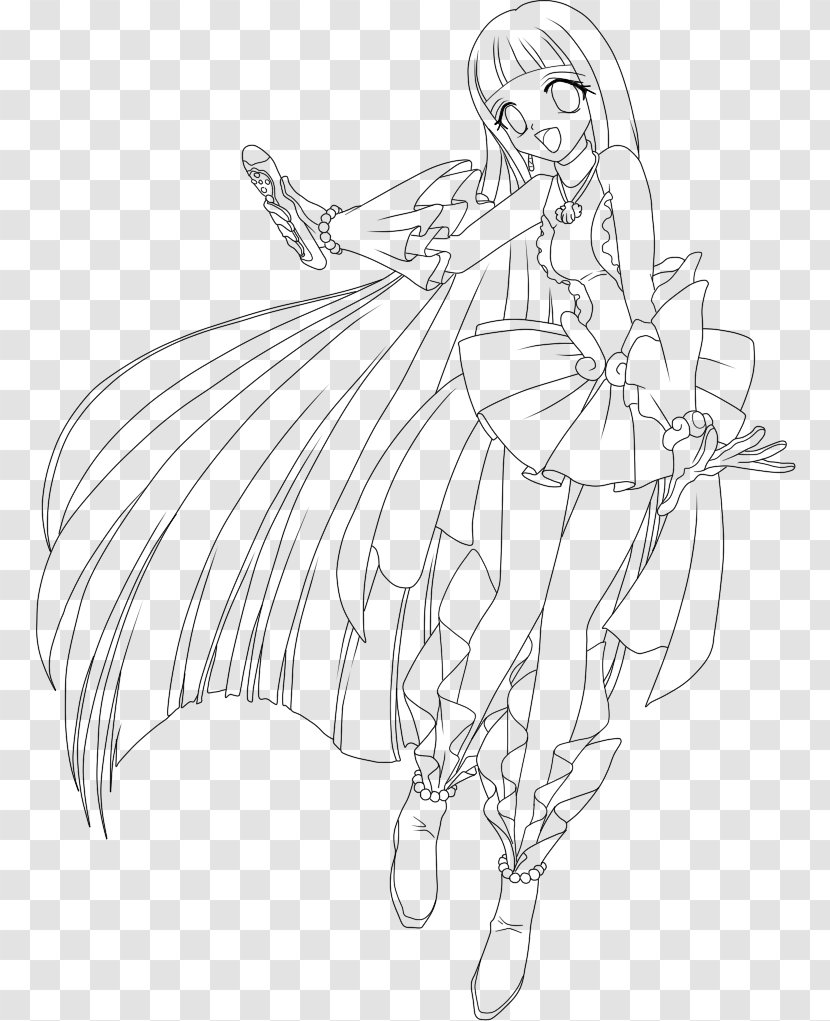 Mermaid Melody Pichi Pitch Drawing Coloring Book Line Art Black And White - Flower Transparent PNG