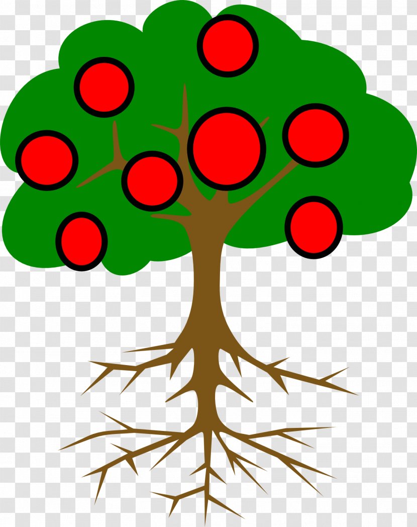 Tree Root Branch Clip Art - Cute Apple Transparent PNG