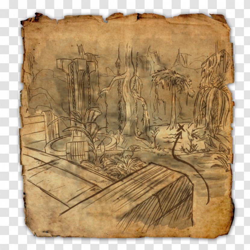 The Elder Scrolls Online Treasure Map Buried - Video Game - Scroll Transparent PNG