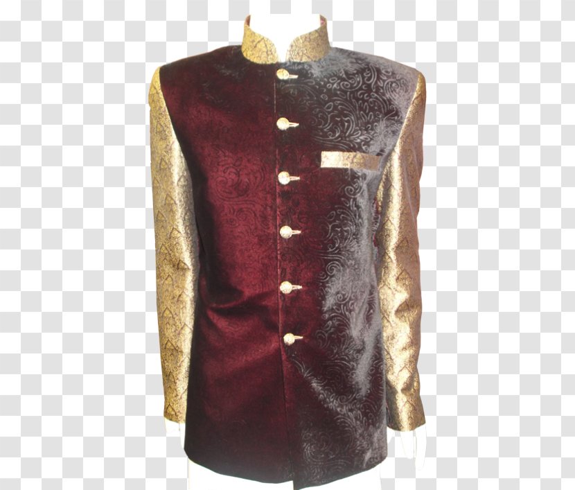Sleeve Maroon Style Coat Gold - Textile Transparent PNG