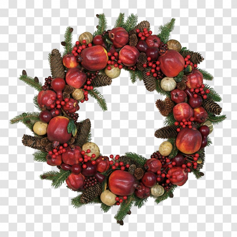 Wreath Christmas Decoration Ornament Poinsettia - Candle Transparent PNG