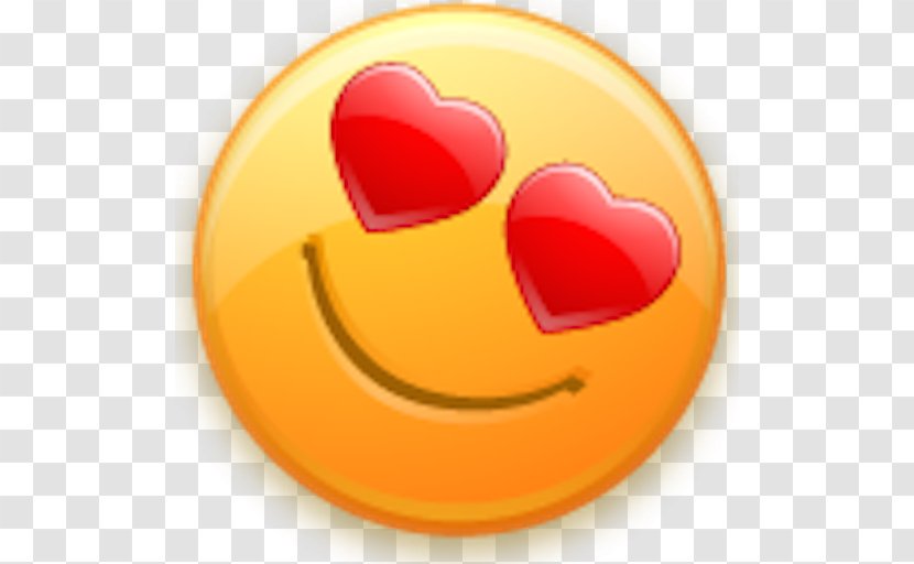 Smiley Emoticon Heart - Orange Transparent PNG