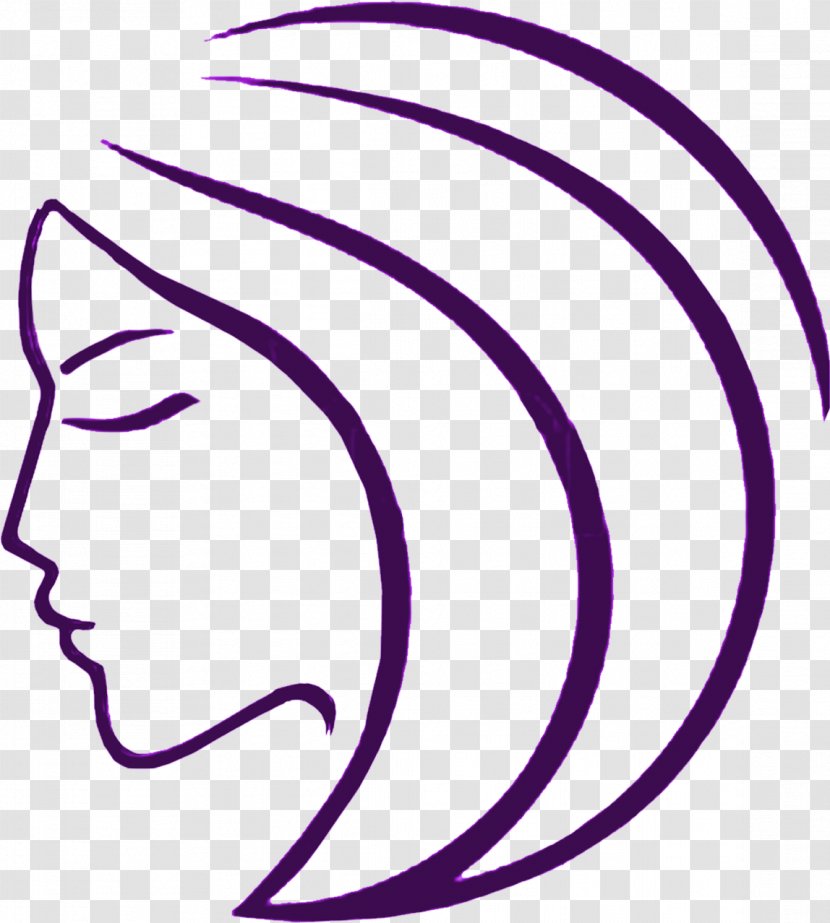 Face Violet Purple Head Line Art - Eye Transparent PNG