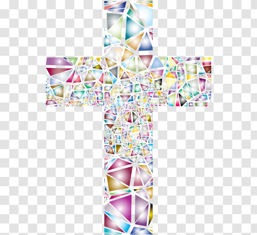 Stained Glass Window Christian Cross Transparent PNG