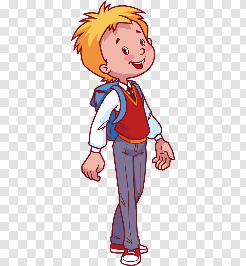 Cartoon Child Euclidean Vector Illustration - Heart - School Boy Transparent PNG