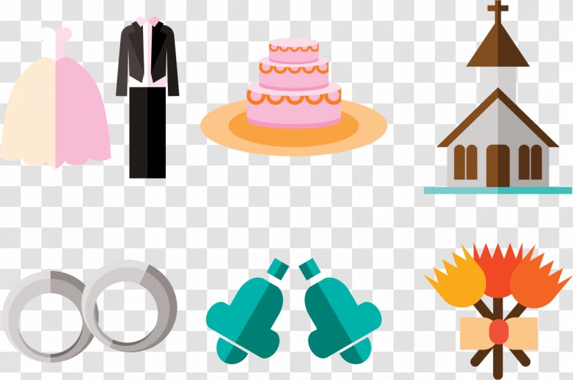 Wedding Cake Flat Design - Planning To Get Married Element Transparent PNG