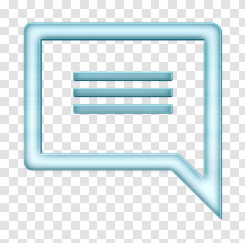 Chat Icon Bubble Office - Talk - Rectangle Turquoise Transparent PNG