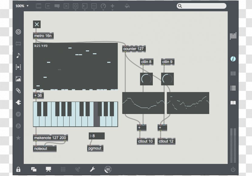 Max Cycling '74 Visual Programming Language Software Cracking User Interface - Patch Transparent PNG