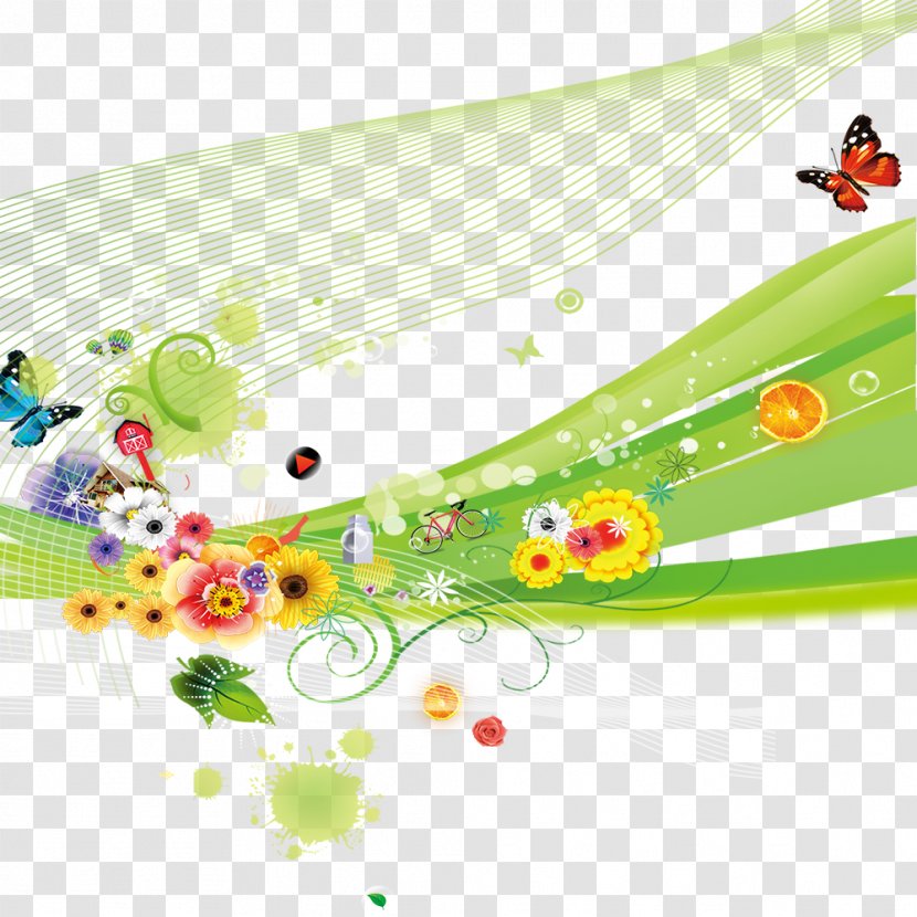 Poster Advertising Download - Green - Spring Flowers,Creative Dream Transparent PNG
