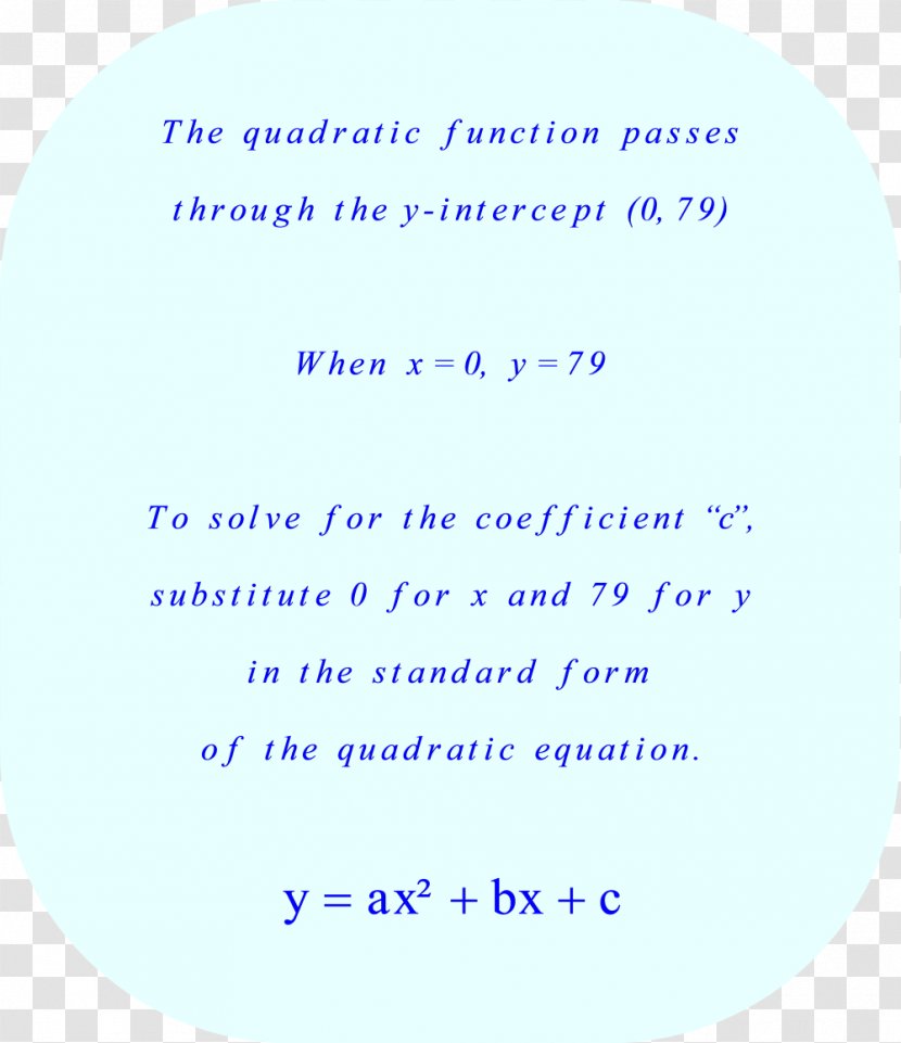 Quadratic Function Equation Y-intercept - Coefficient - Handwritten Mathematical Problem Solving Equations Transparent PNG