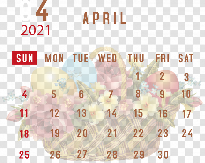 April 2021 Printable Calendar April 2021 Calendar 2021 Calendar Transparent PNG