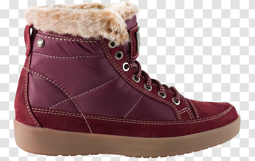Snow Boot Suede Sports Shoes - Magenta - Rubber For Women Fur Lined Transparent PNG